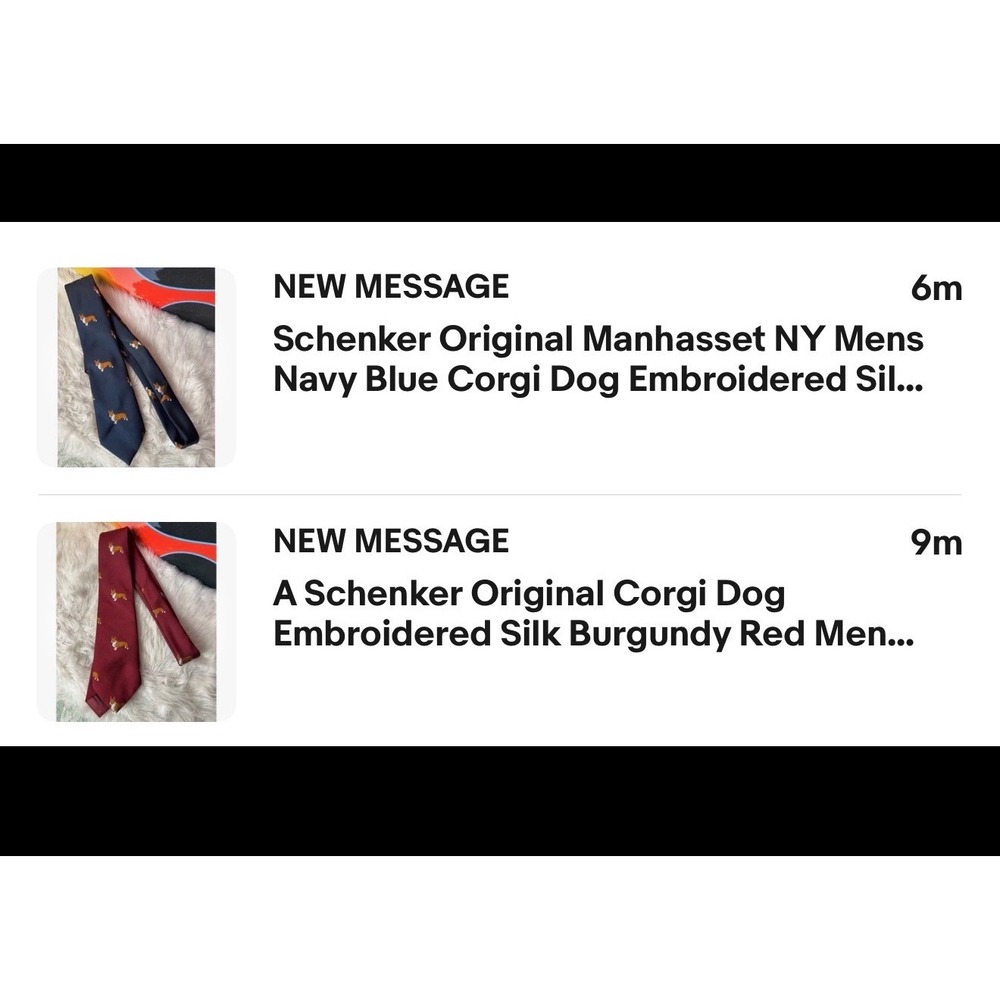A Schenker Original Corgi Dog Embroidered Silk Burgundy Red Mens Necktie Tie (2)